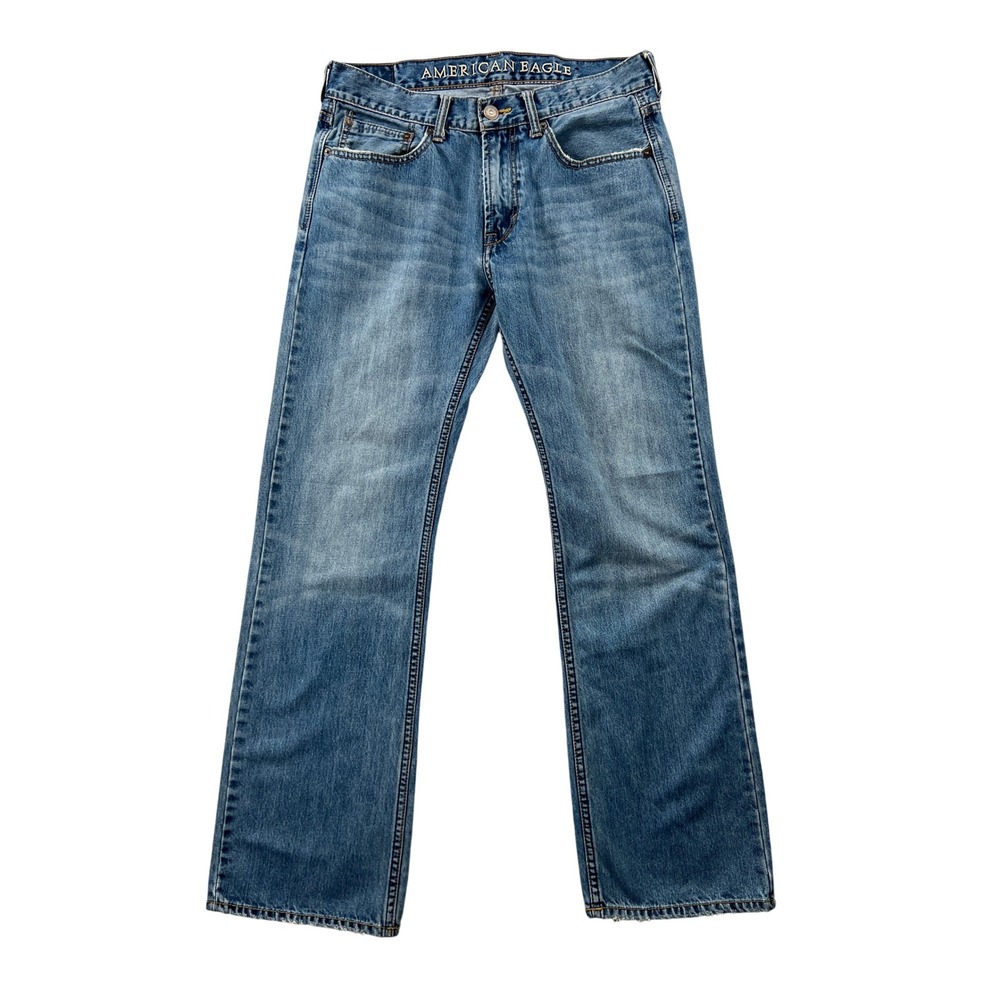 American Eagle Low Rise Boot Jeans Mens 31x32 Blue Denim Y2K Western Casual